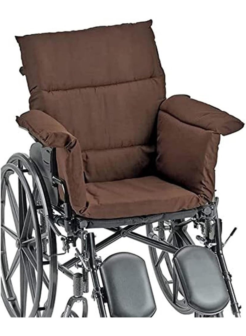 وسادة كرسي متحرك، لتخفيف الألم، مع غطاء لمسند الذراع. تدعم عظم العصعص والظهر، مانعة للانزلاق. - Image 1